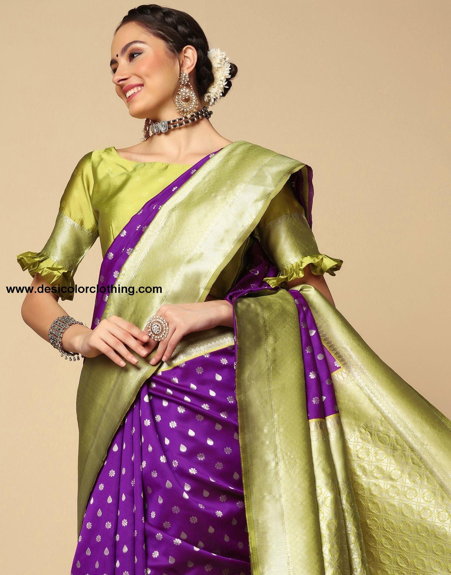Purple Silk Saree