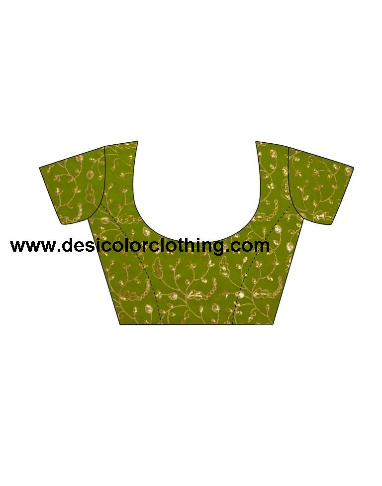 Olive Green Georgette Saree