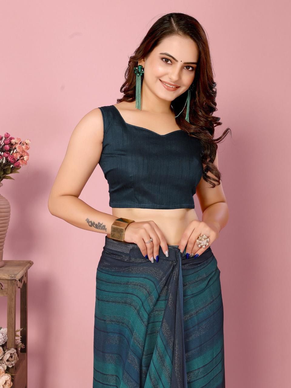 READY TO WEAR 1 MIN SAREE - SOFT NAYLONE SAREE