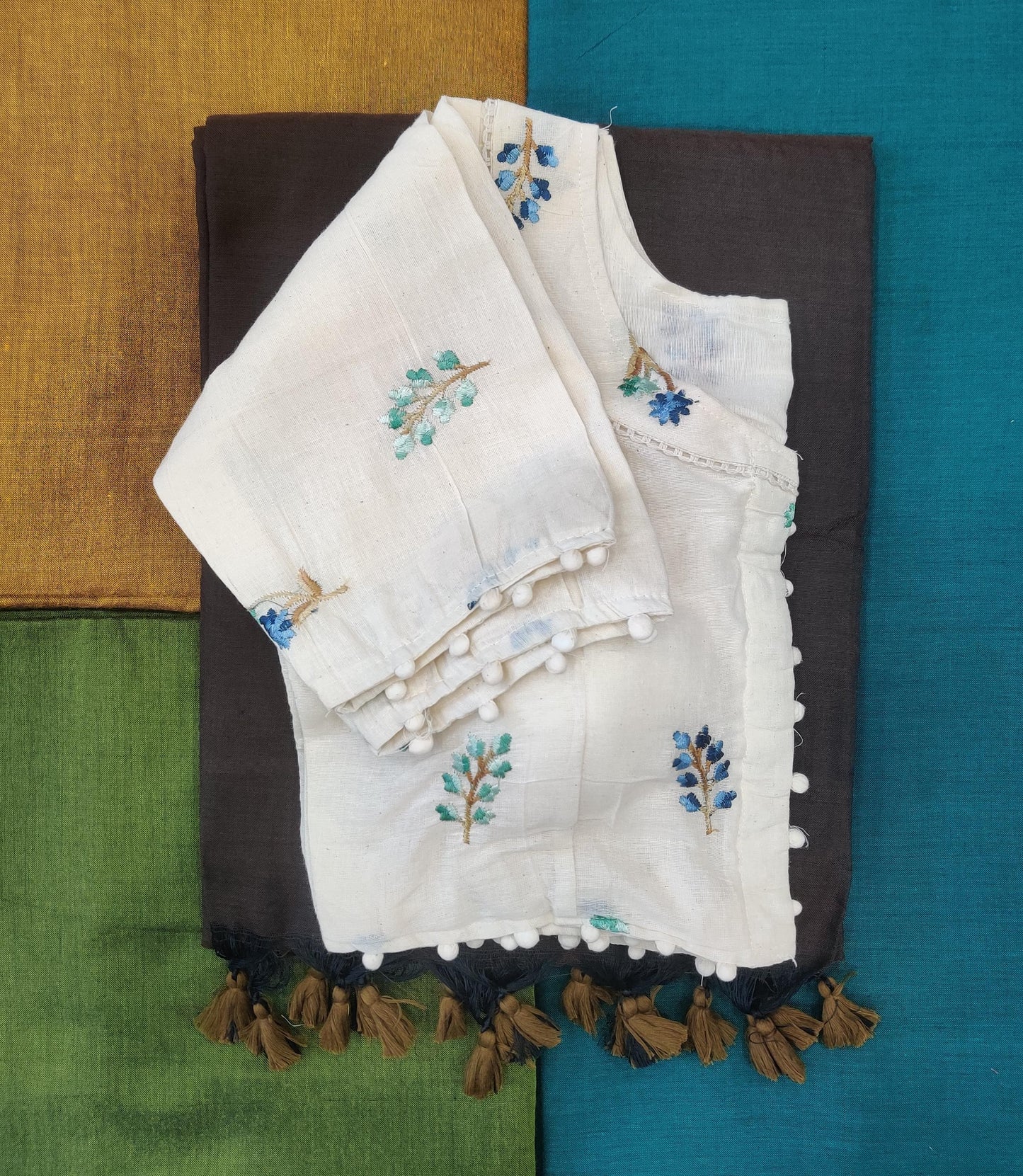 Product Image - Pure Khadi Designer Saree Combo – Effortless Elegance for Festive Wear