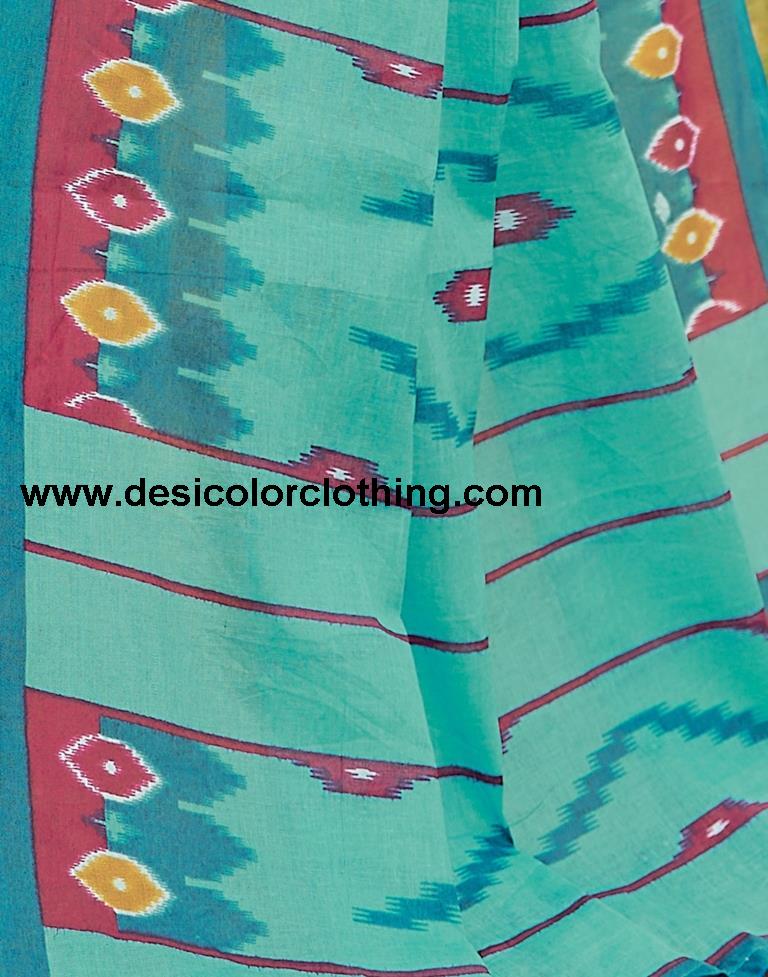 Blue Cotton Printed Ready To Wear
