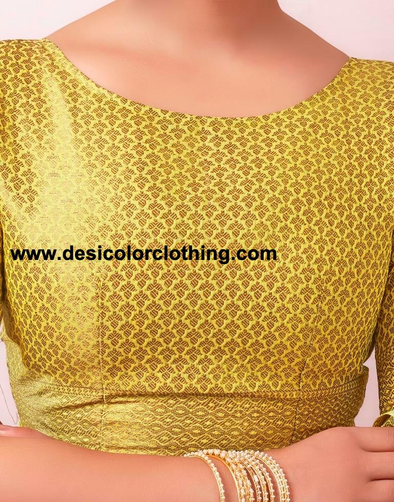 Yellow Silk Plain Saree