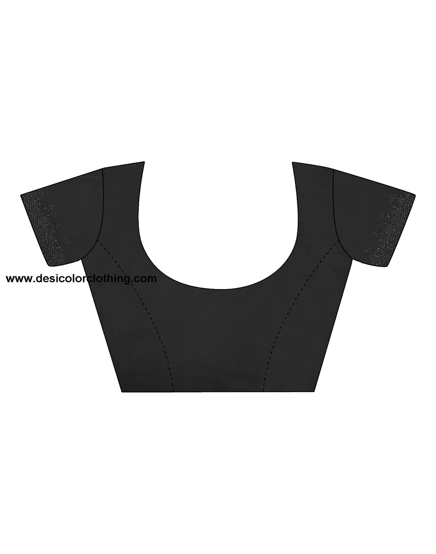 Black Swarovski Satin Plain Saree