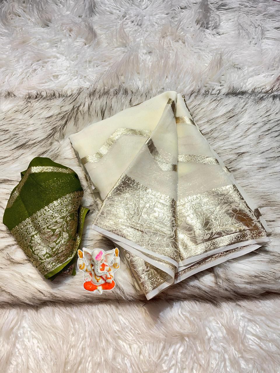 Product Image - Elegant Viscose Georgette Saree - Best Selling Designer Ethnic Wear