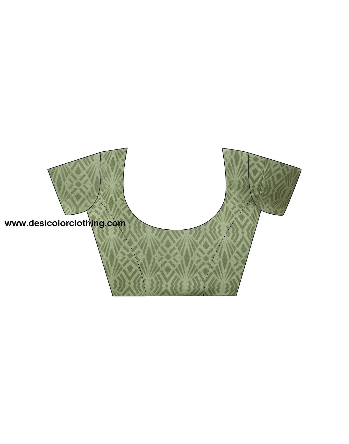 Olive Green Printed Georgette Saree