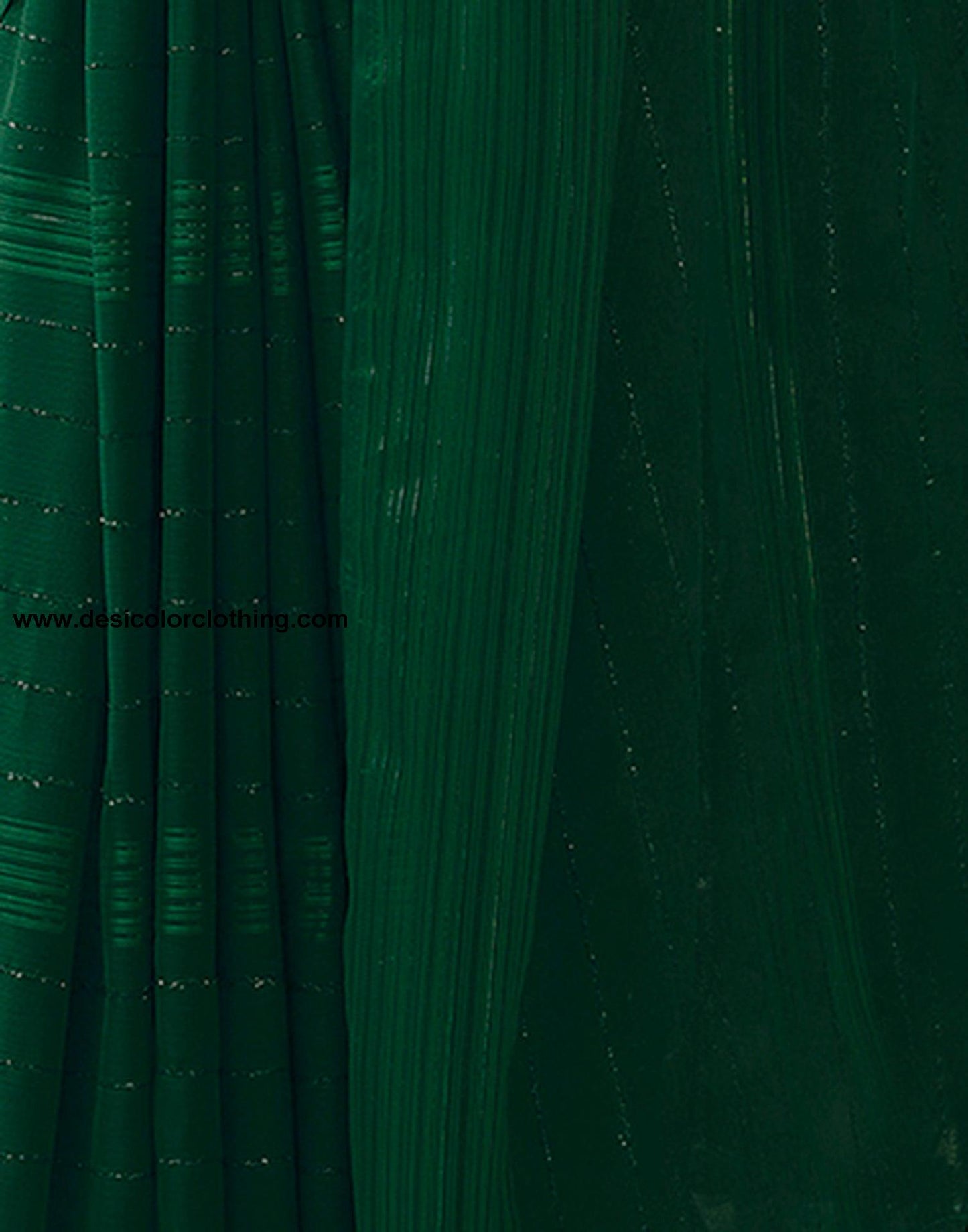 Dark Green Georgette Plain Saree