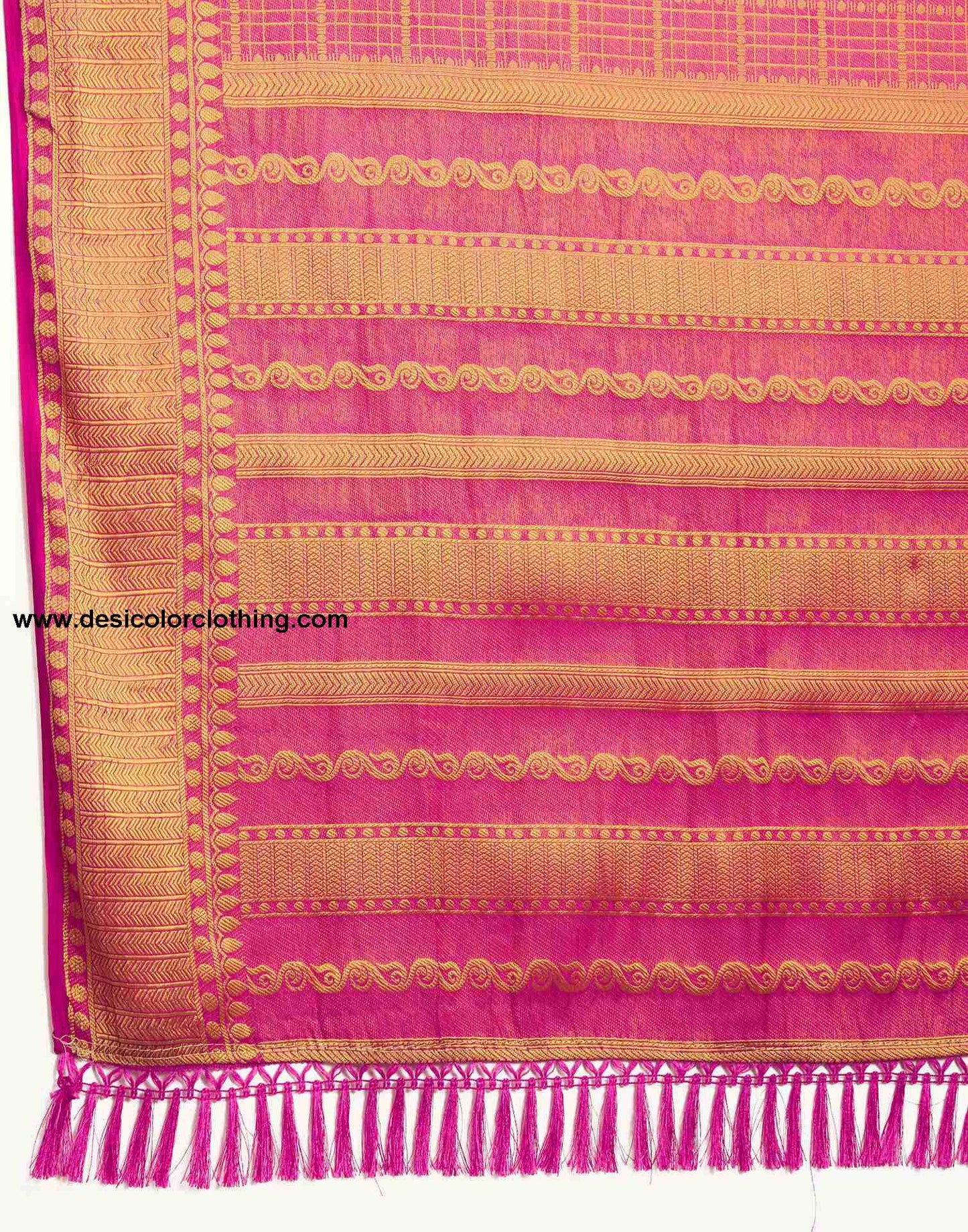 Pink Silk Plain Saree
