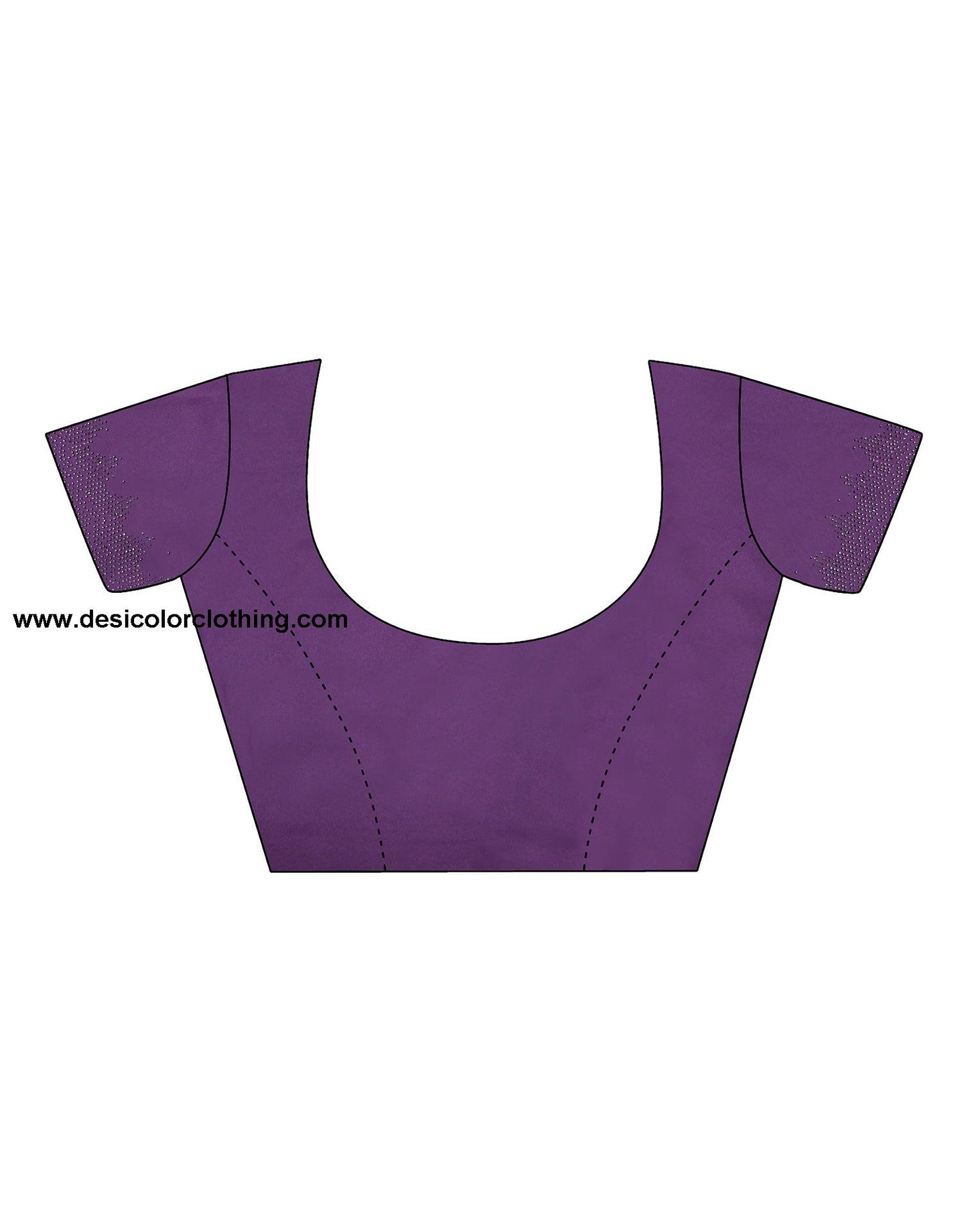Purple Swarovski Satin Plain Saree