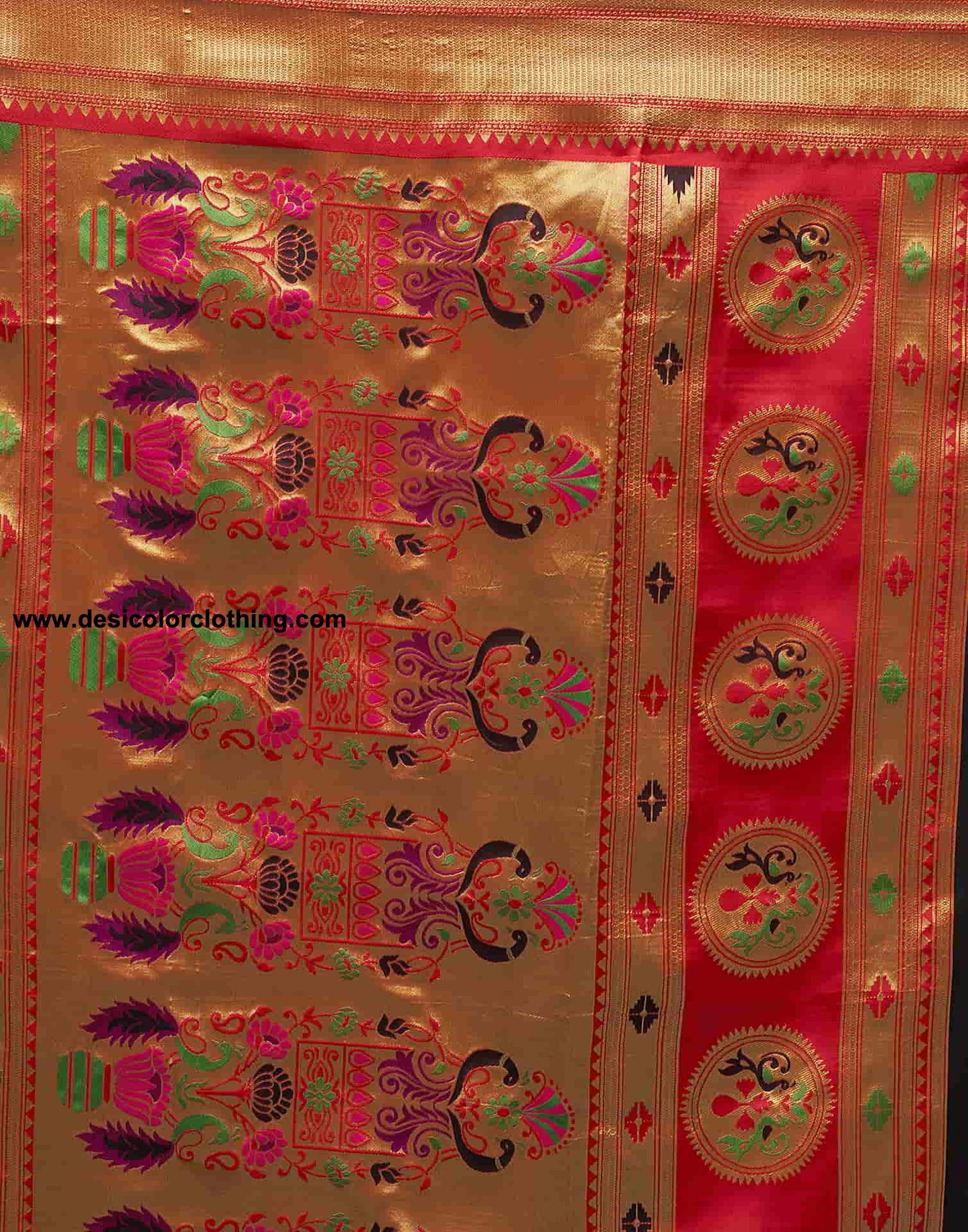 Red Paithani Silk Woven Saree