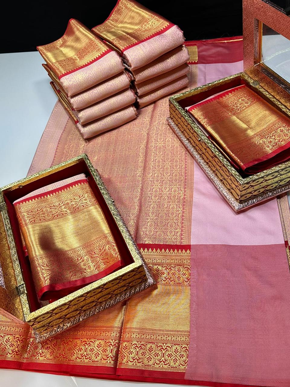 Product Image - Designer Saree in Georgette Fabric | Soft Banarasi Pattu Brocade