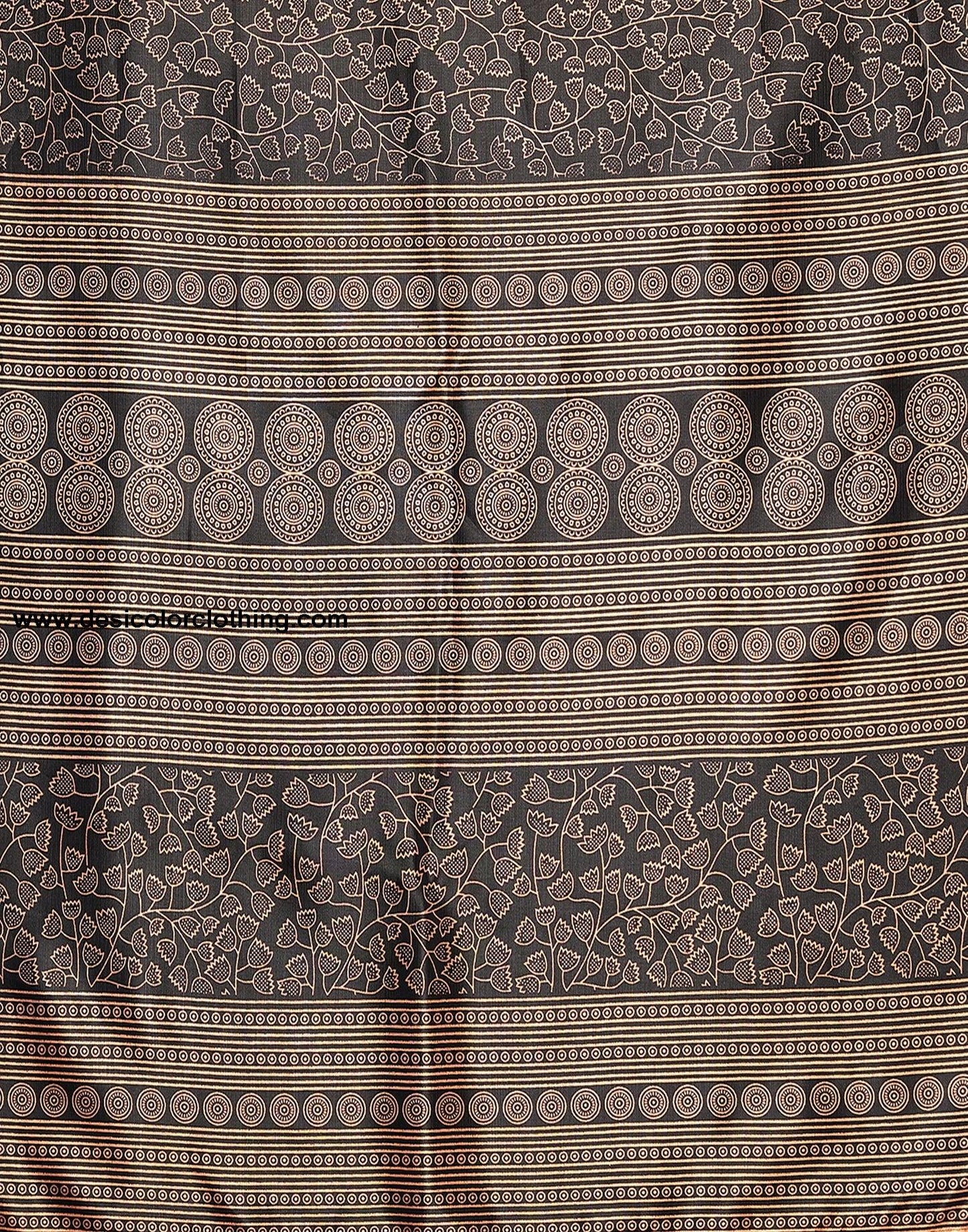 Black Silk Printed Saree