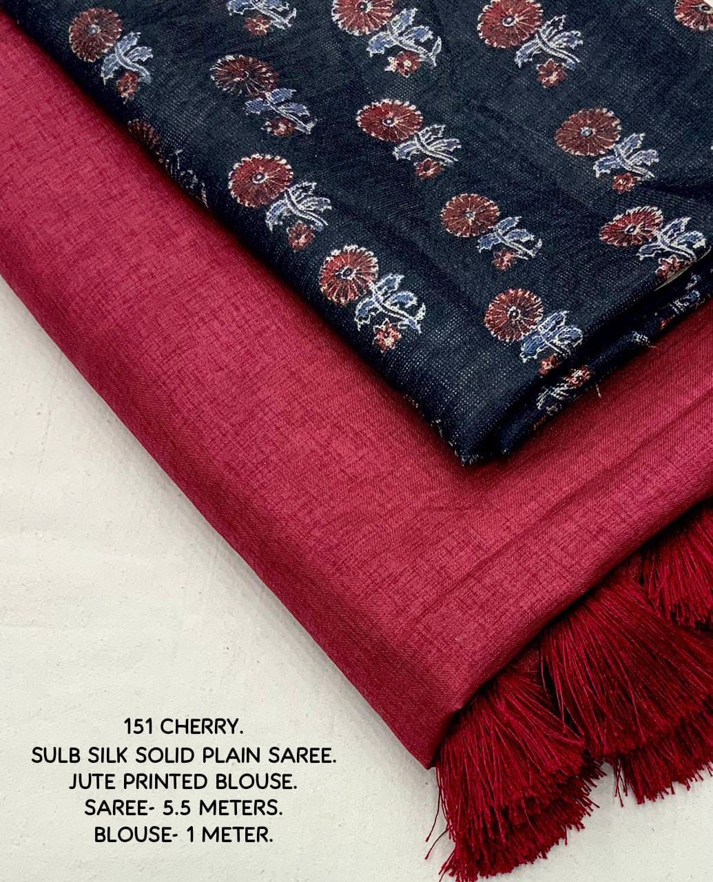Product Image - Designer Georgette Saree with Printed Jute Silk Blouse – Ideal Festive & Wedding Wear