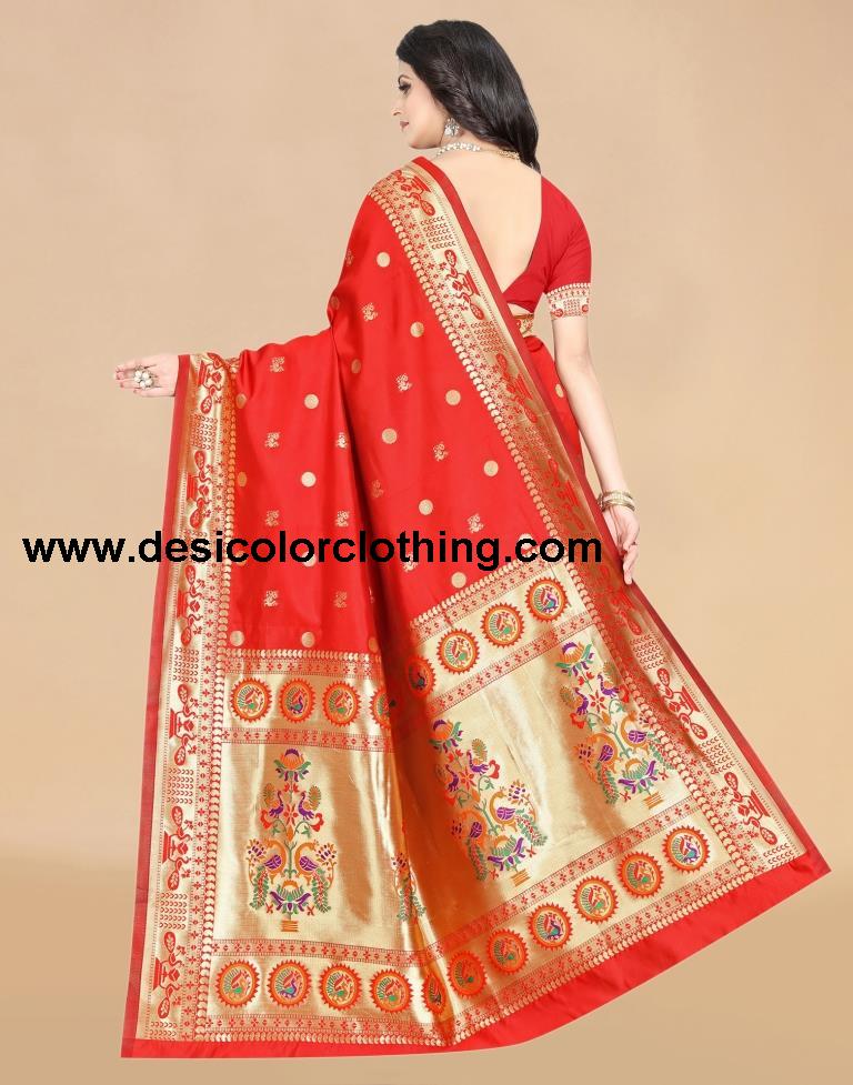 Red Paithani Silk Saree