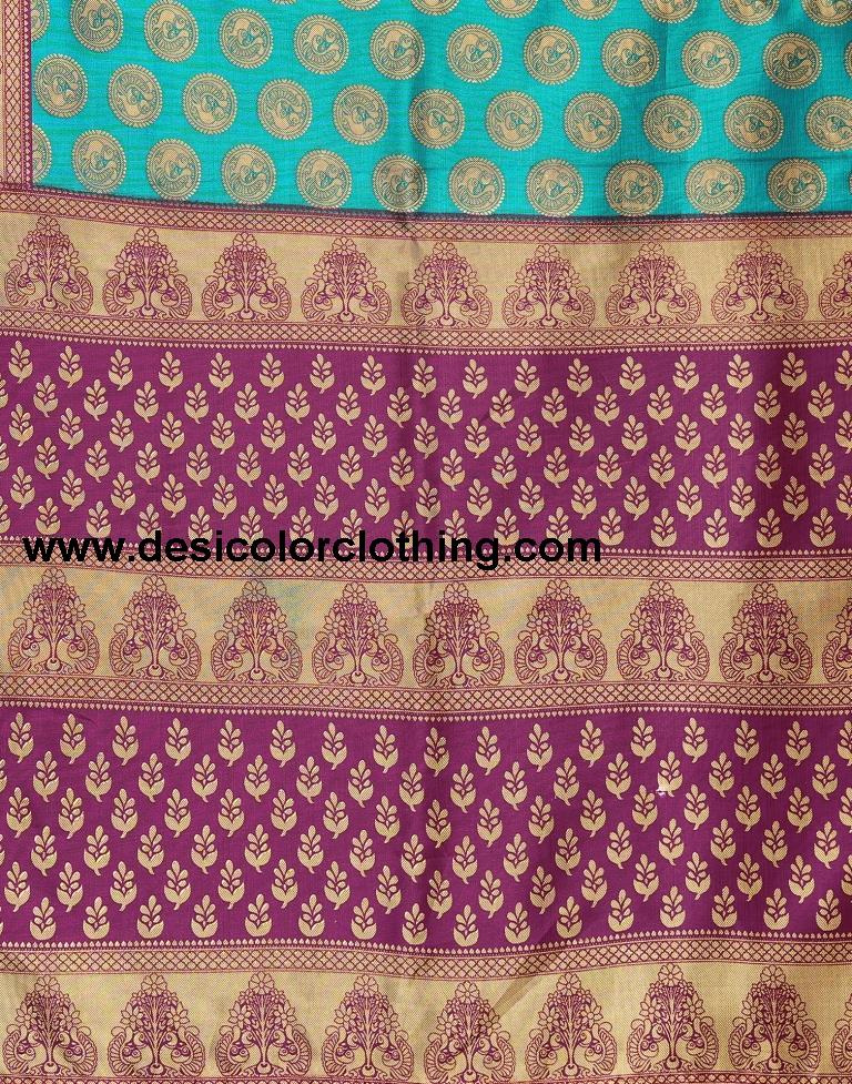 Rama Green Banarasi Silk Saree