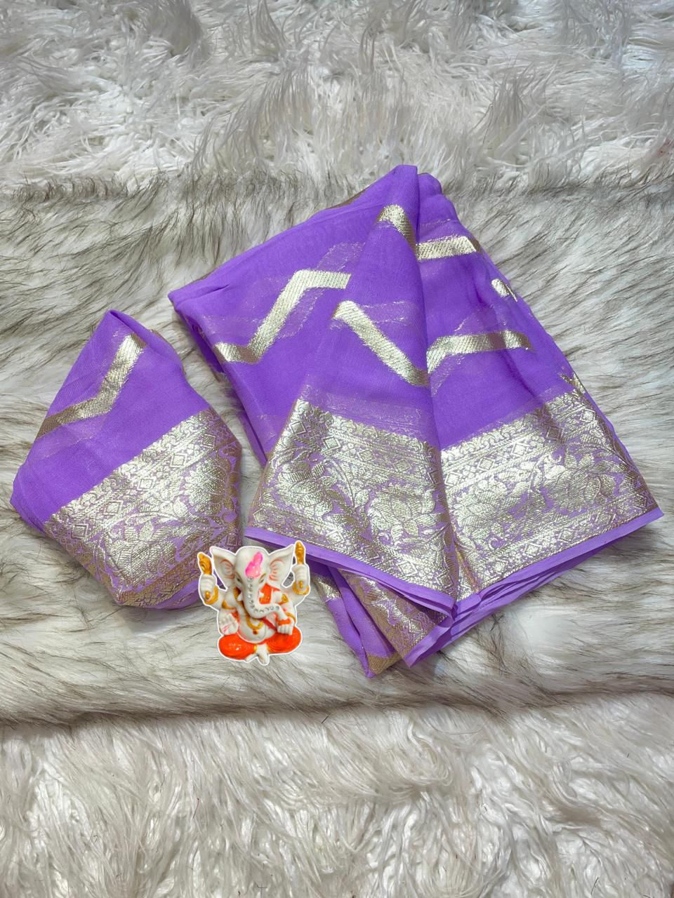 Product Image - Elegant Viscose Georgette Saree - Best Selling Designer Ethnic Wear