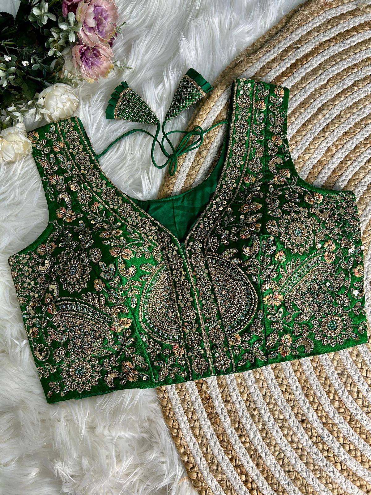 Product Image - Designer Bridal Blouse with Heavy Handwork