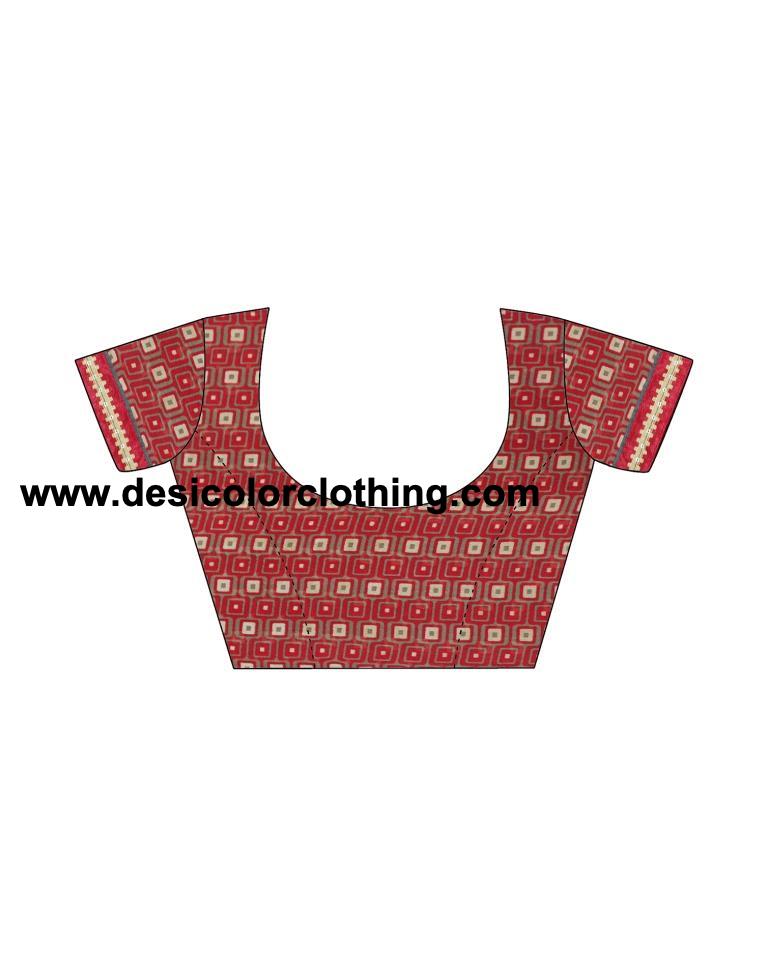 Red Georgette Printed Saree