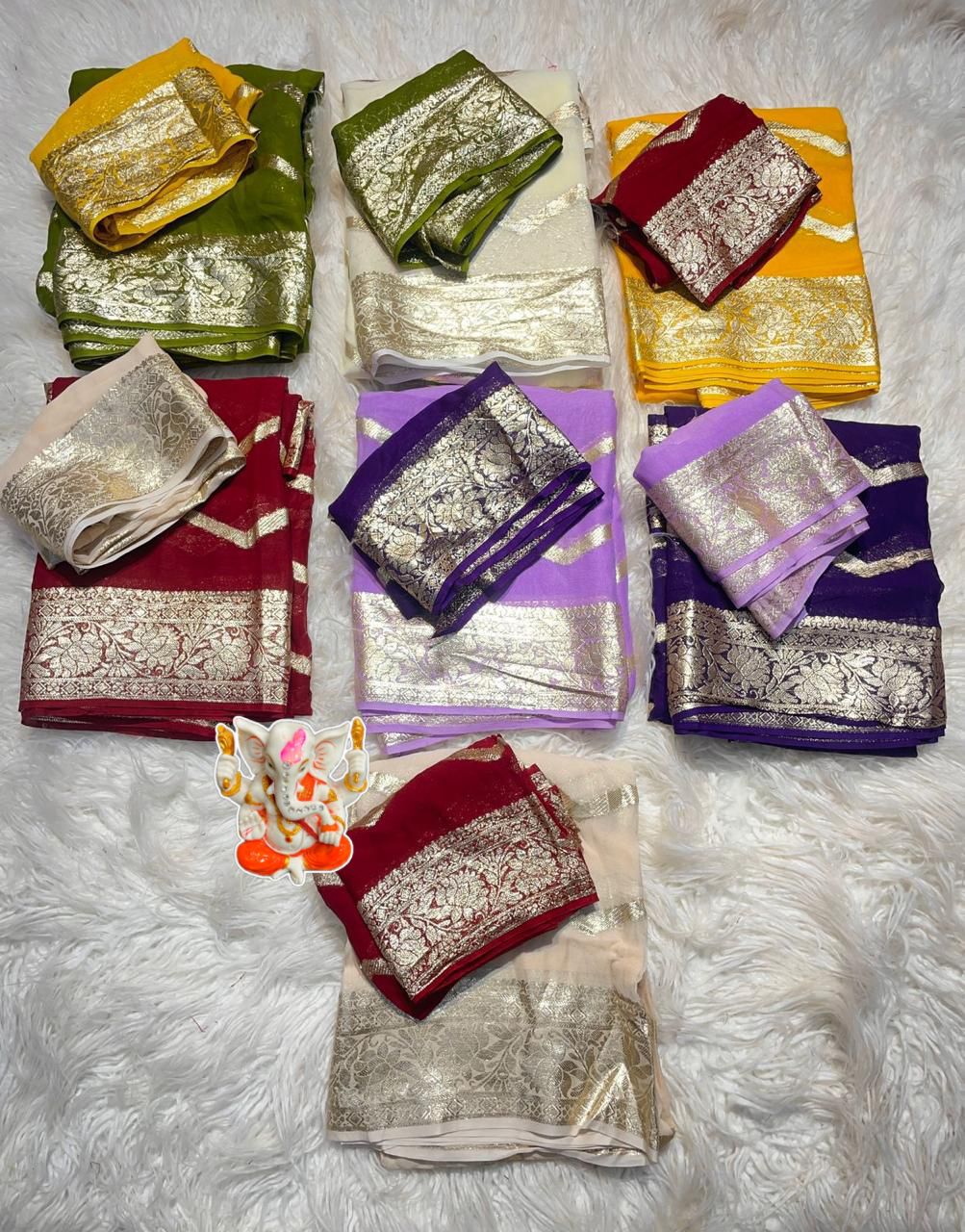 Product Image - Elegant Viscose Georgette Saree - Best Selling Designer Ethnic Wear