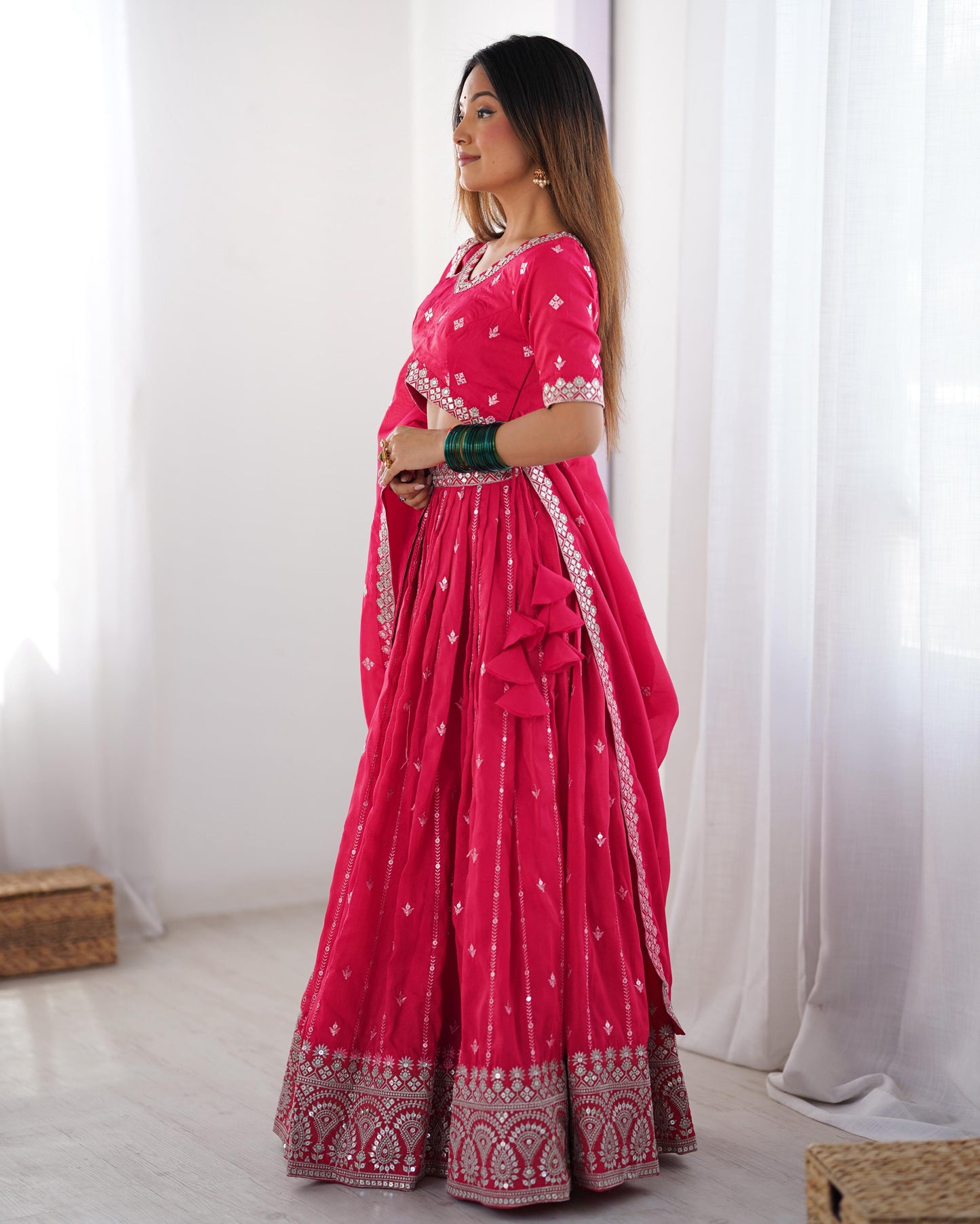 Product Image - Designer Lehengha - Shimmer Silk, Festival Ready