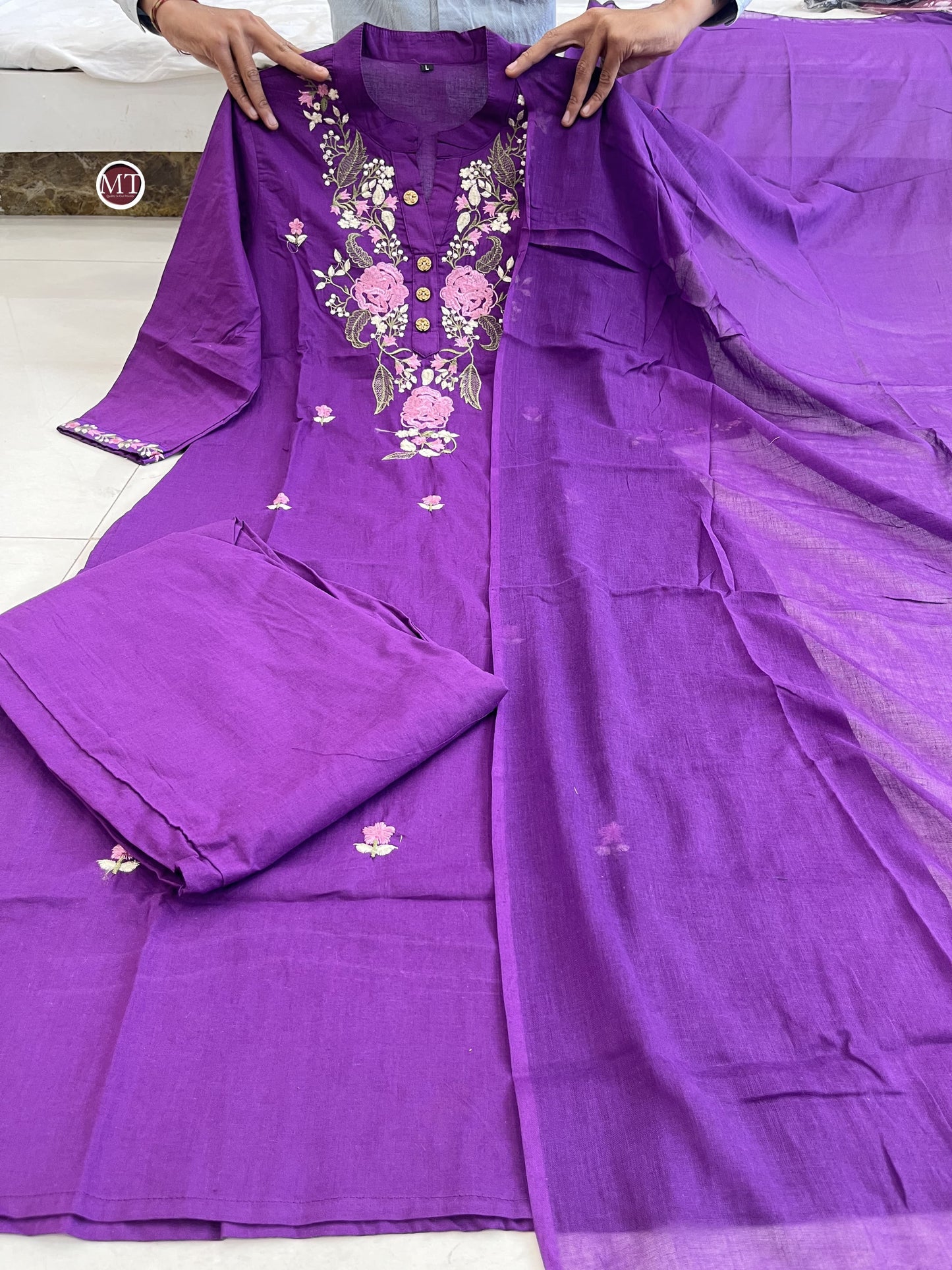 Product Image - Pure Cotton Embroidery Work Suit Set - New Launch
