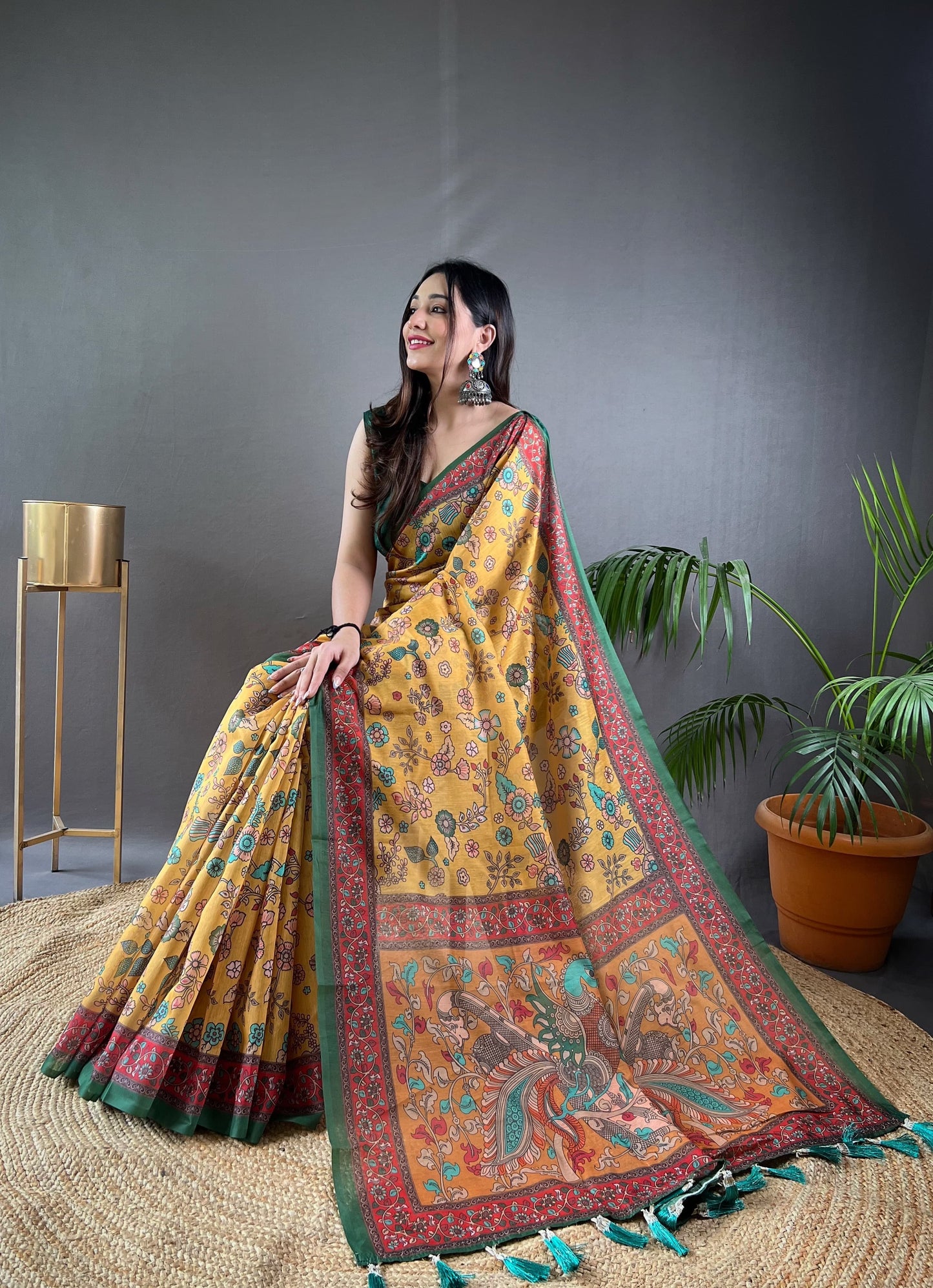 Product Image - Designer Malai Cotton Kalamkari Saree – Perfect Ethnic Wear