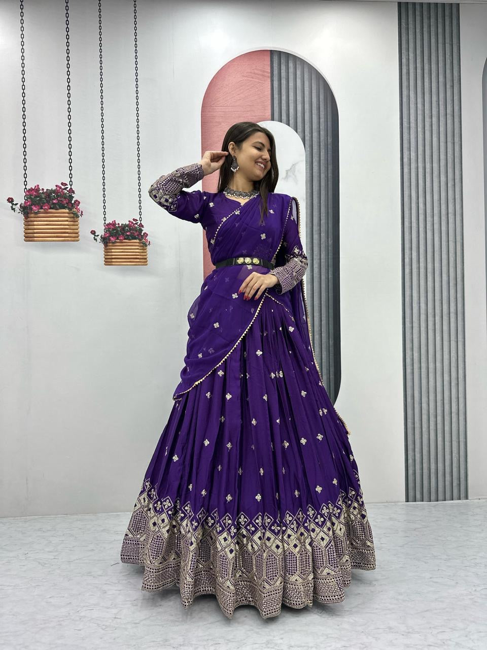 Designer Fully Stitched Lehengas – Ready-to-Wear Elegance for Weddings & Parties