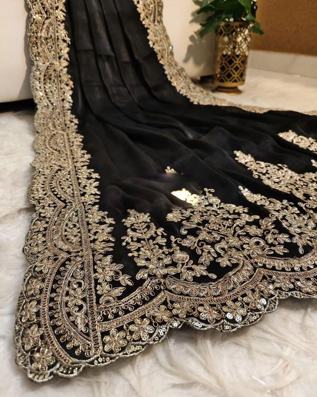 Designer black sarees