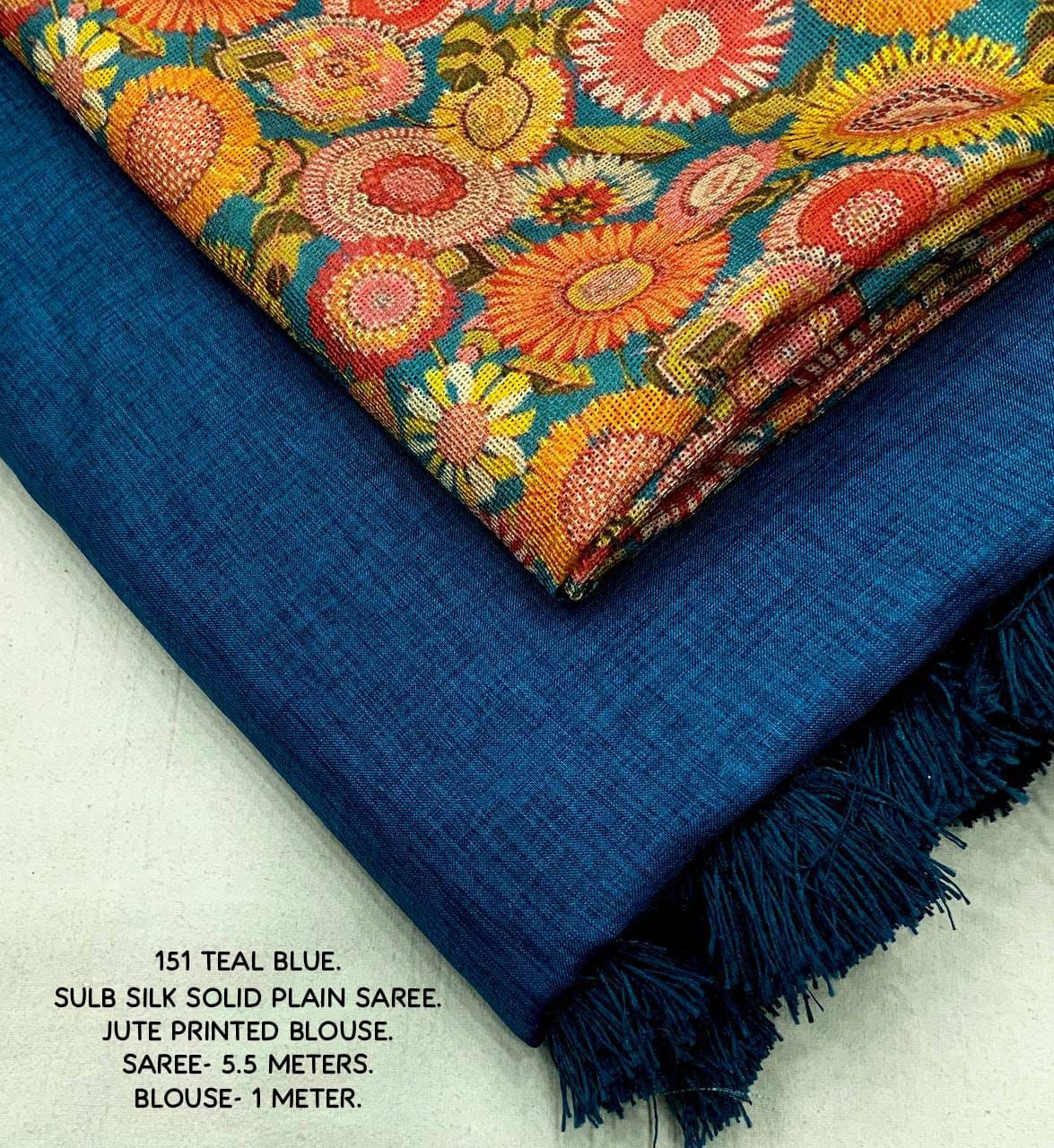 Product Image - Designer Georgette Saree with Printed Jute Silk Blouse – Ideal Festive & Wedding Wear