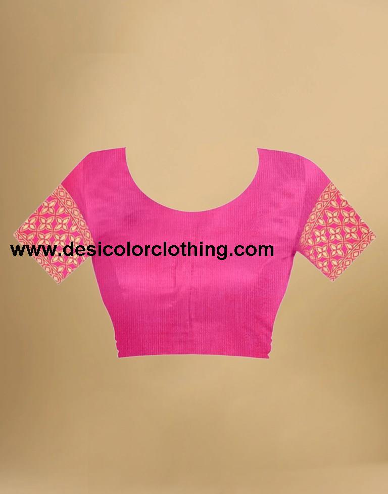 Pink Banarasi Silk Saree