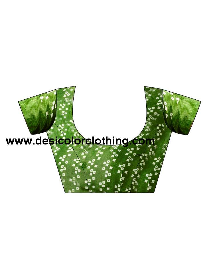 Green Silk Bandhani Saree