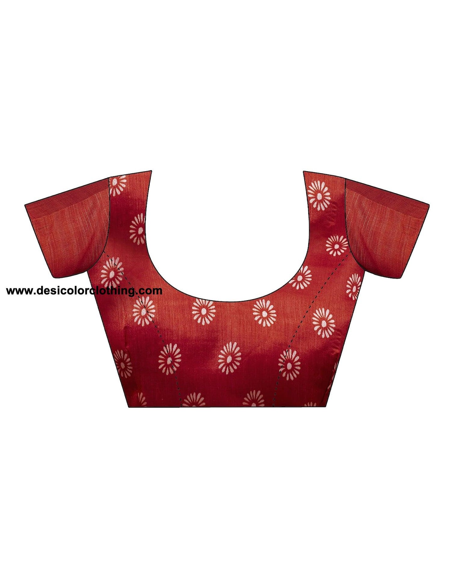 Red Cotton Printed Saree