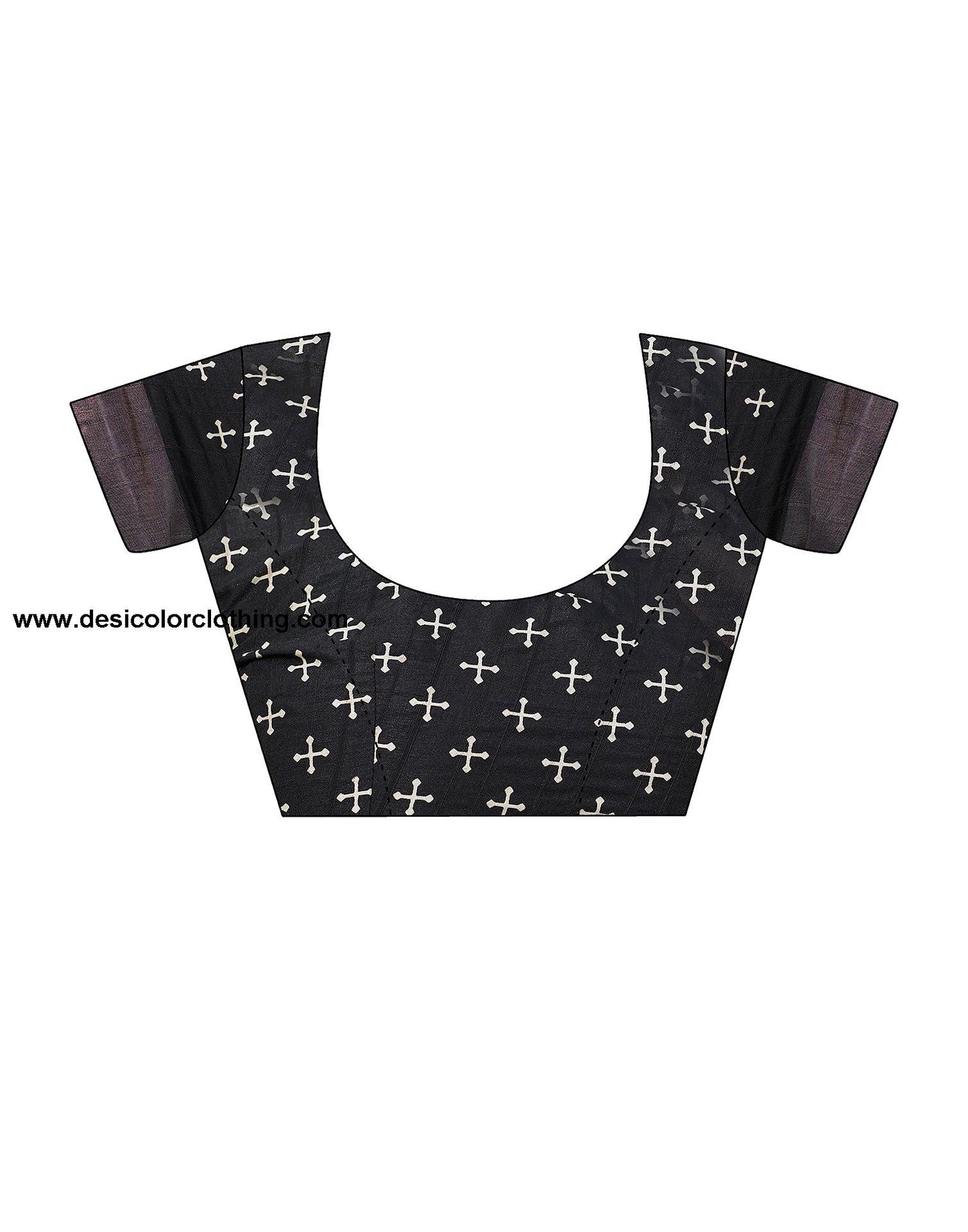Black Silk Printed Saree