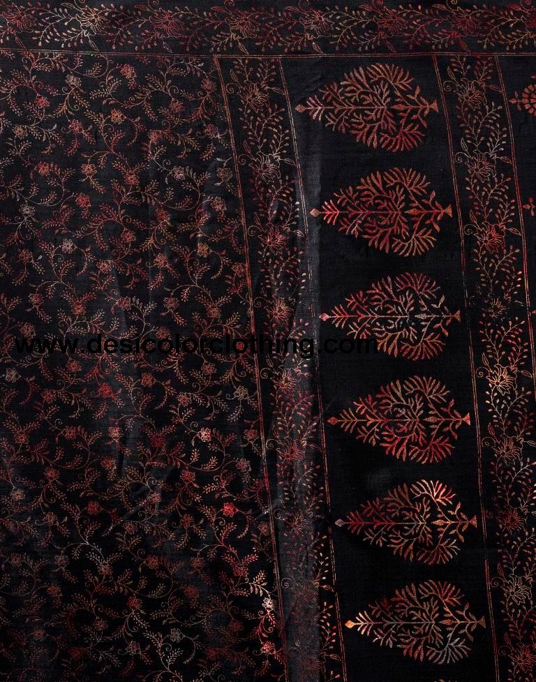 Black Silk Printed Saree