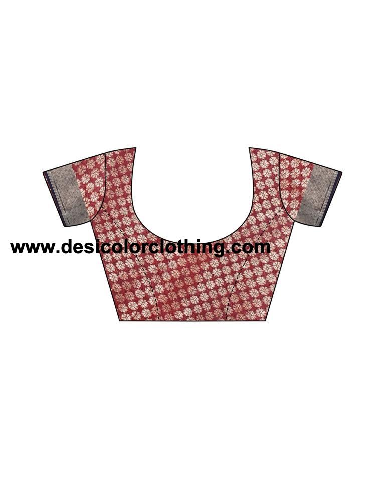 Red Coloured Poly Silk Jacquard Partywear saree