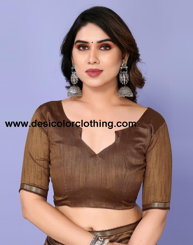 Brown Chiffon Animal Printed Saree