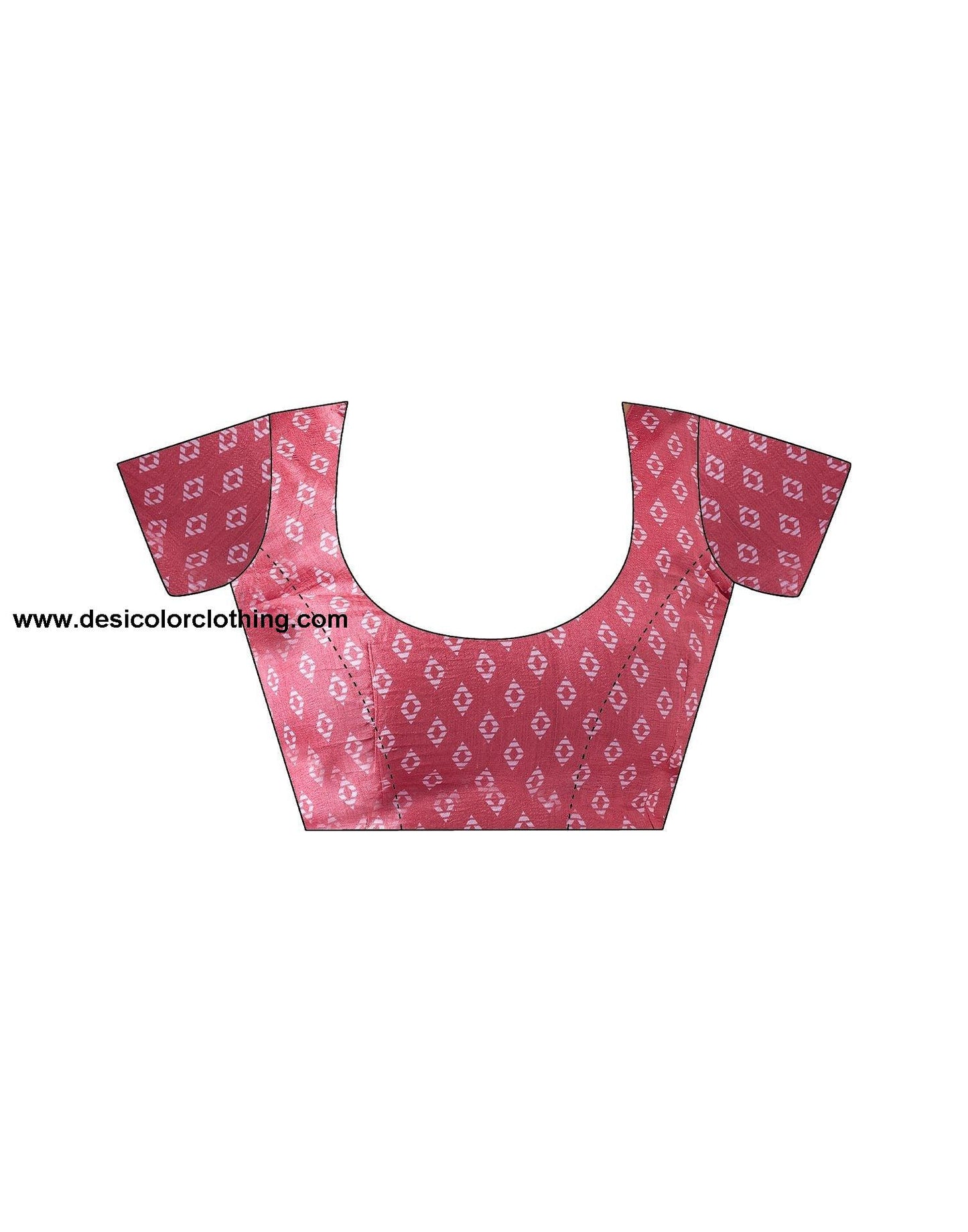 Pink Printed Silk Saree