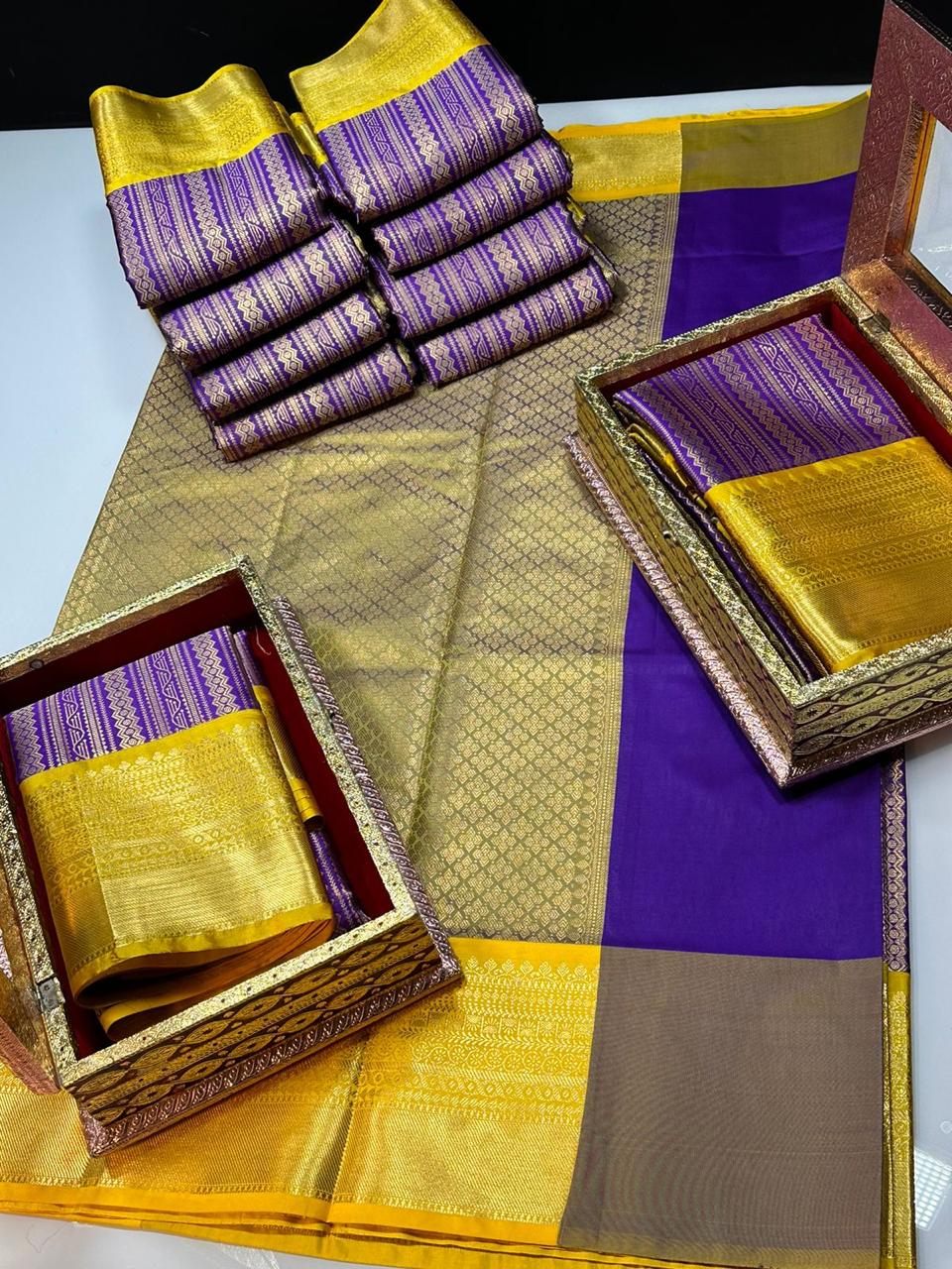 Product Image - Designer Saree in Georgette Fabric | Soft Banarasi Pattu Brocade