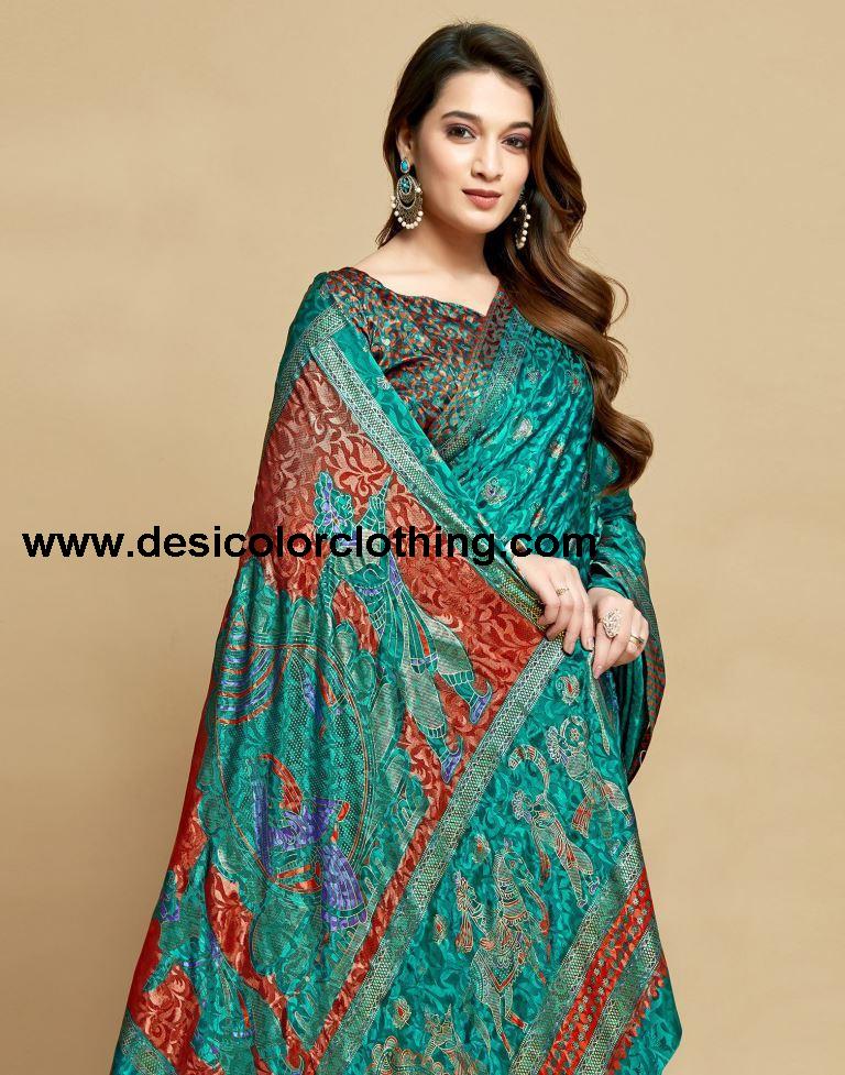 Rama Green Silk Saree