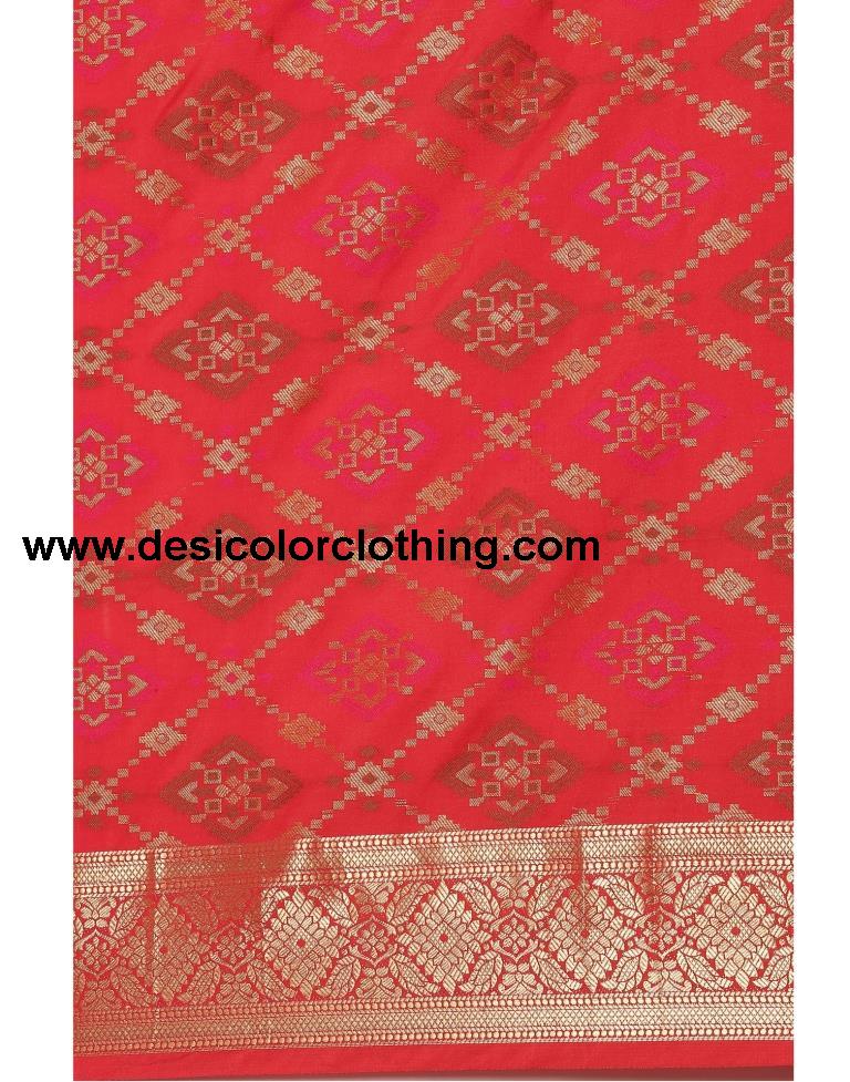 Red Coloured Poly Silk Banarasi Jacquard Saree | SLV2194S1175