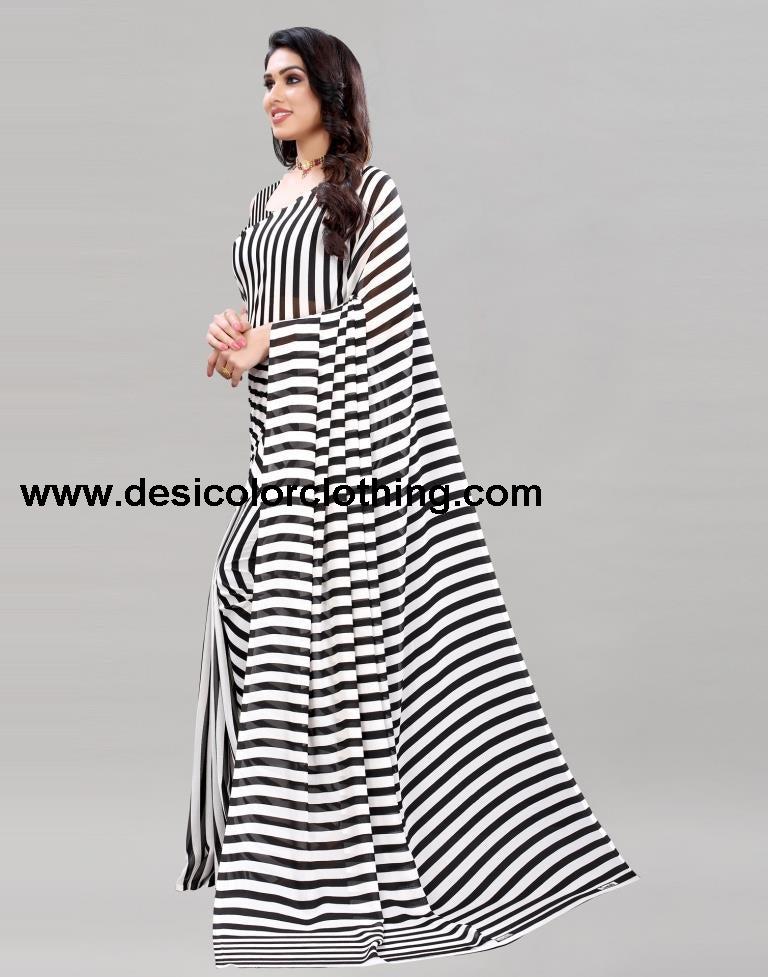 Black Printed Saree | 2097S452