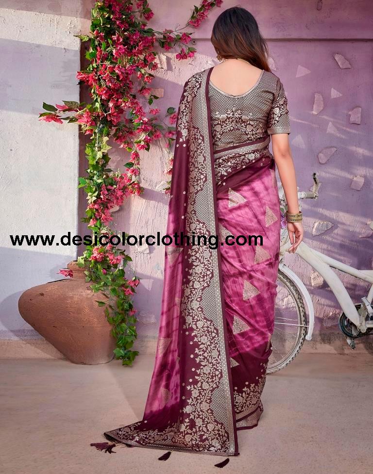 Pink Cotton Woven Saree