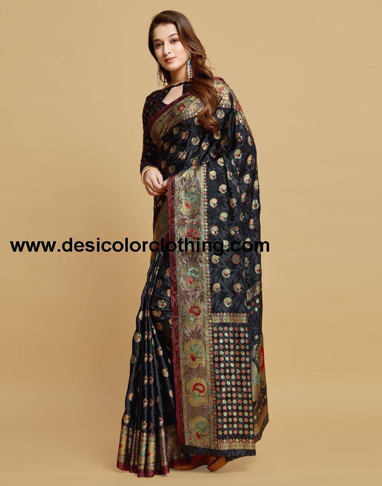 Black Silk Saree