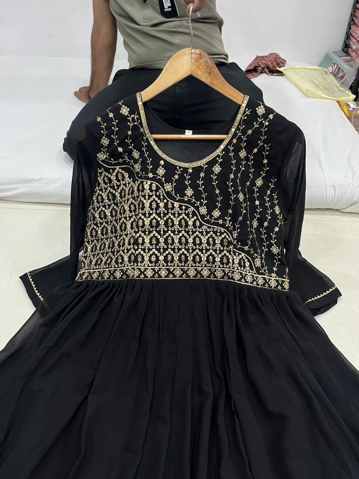 Product Image - Elegant Black Designer Gown - Sindoor