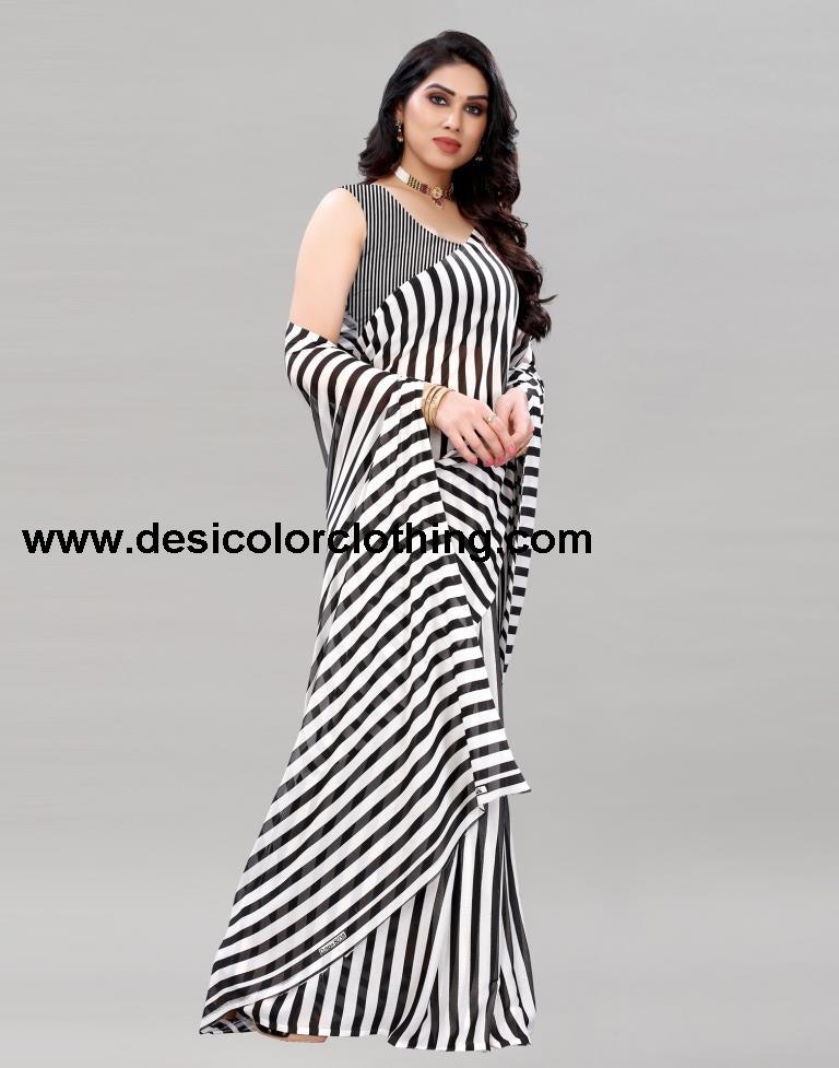 Black Printed Saree | 2097S452