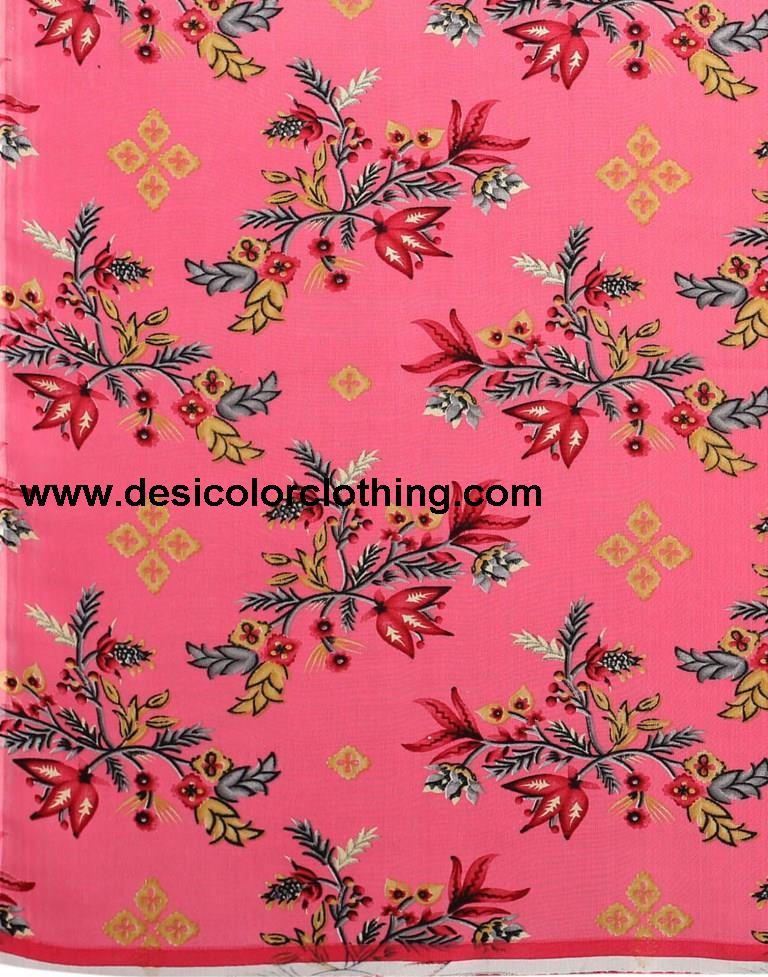 Dynamic Rose Pink Printed Saree | 1955S344