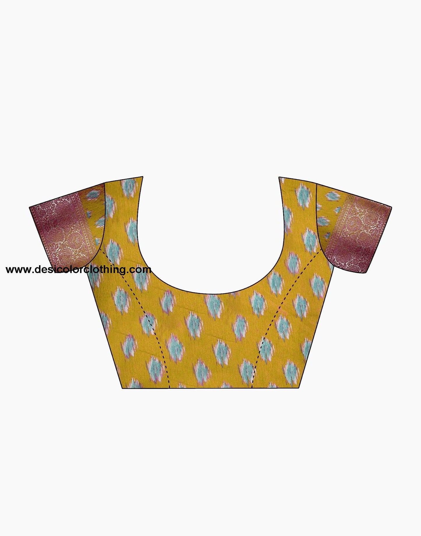 Yellow Silk Printed Saree
