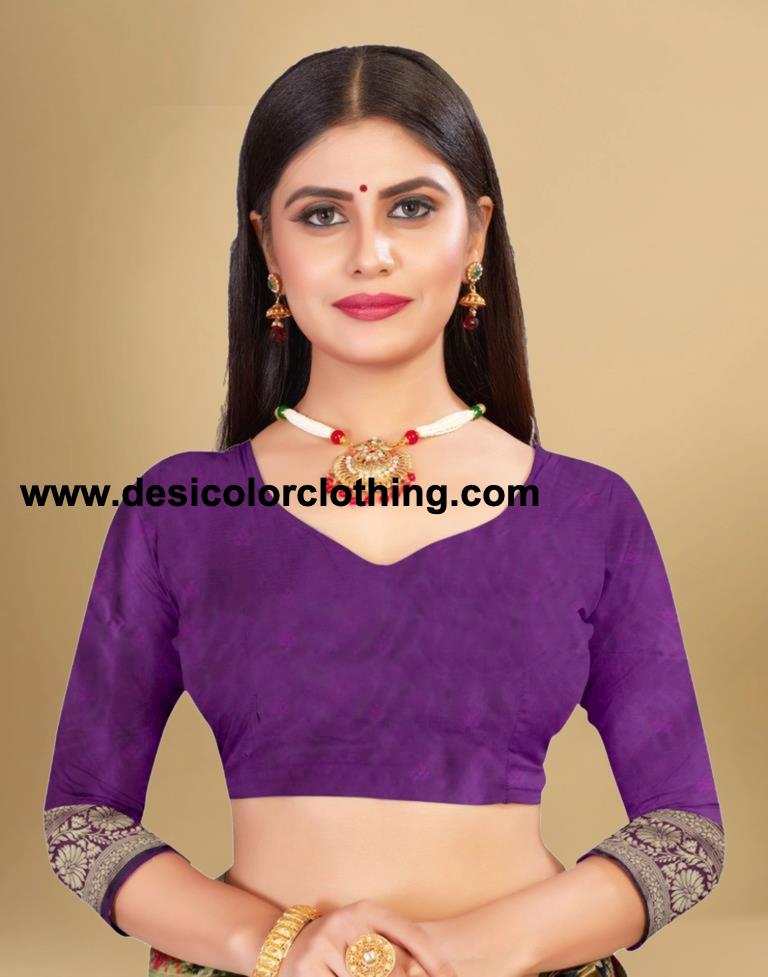 Purple Jacquard Banarasi Silk Saree