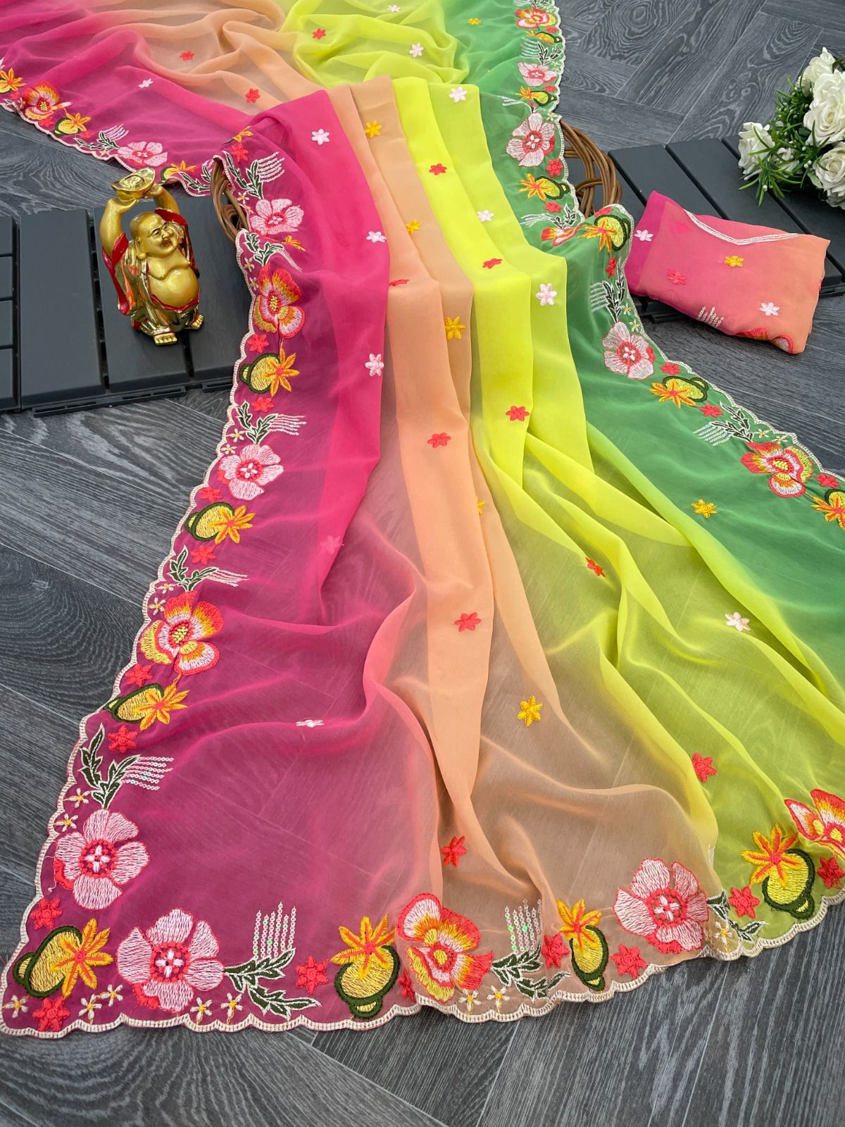 Product Image - Elegant KC-838 Georgette Sequence Saree | Designer Ethnic Wear