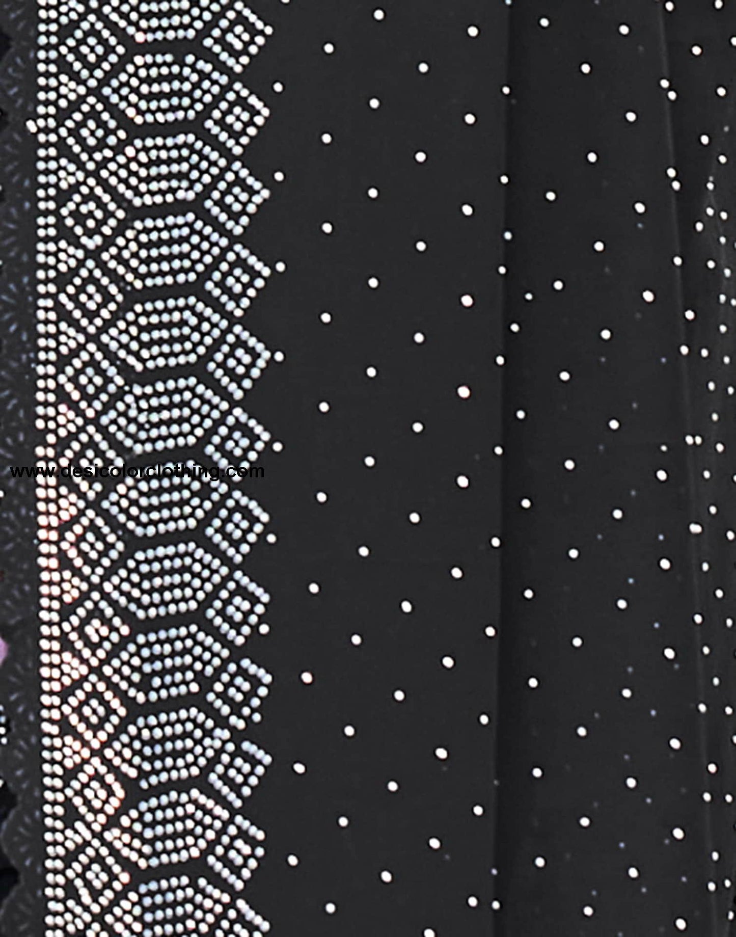 Black Swarovski Georgette Stone Work Saree