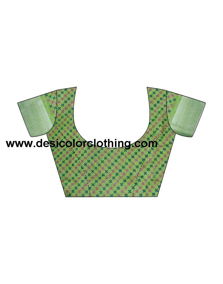 Olive Green Cotton Zari Saree